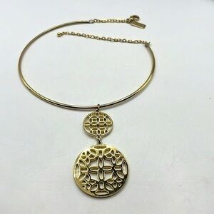 The Limited Gold Choker Necklace With Large Pendant Big Bold Stunning Necklace